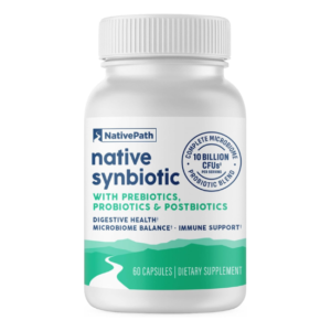 NativePath Complete Synbiotic, Complete Synbiotic, gut health supplement, prebiotic probiotic postbiotic, digestive support, gut microbiome, digestive health, daily probiotic, immune support, NutraFYI