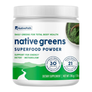 NativePath Native Greens Superfood Powder - Daily Super Greens Powder with Organic Greens and Superfoods to Support Detox, Thyroid, and Gut Health for Energy and Positive Body Changes,