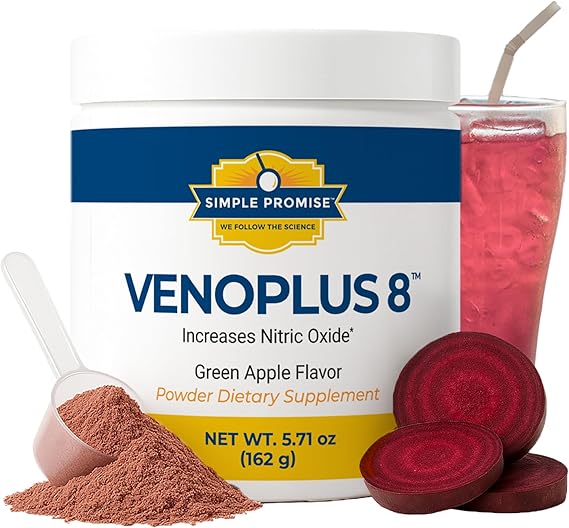 Simple Promise VenoPlus 8 - Nitric Oxide Supplements for Men and Women - Beet Juice Powder for Blood Circulation, Heart Health 1 Simple Promise VenoPlus 8 - Nitric Oxide Supplements for Men and Women - Beet Juice Powder for Blood Circulation, Heart Health