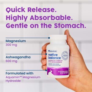 NativePath Native Balance Magnesium Supplement with Ashwagandha - High Absorption Aquamin Ocean-Sourced Formula - Image 4