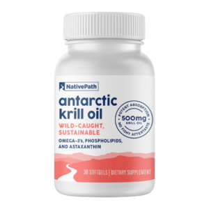 NativePath Wild-Caught Antarctic Krill Oil 500mg - Premium Astaxanthin 200mcg Phospholipid-Bound Omega-3 EPA DHA - Pure Formula GMP Certified