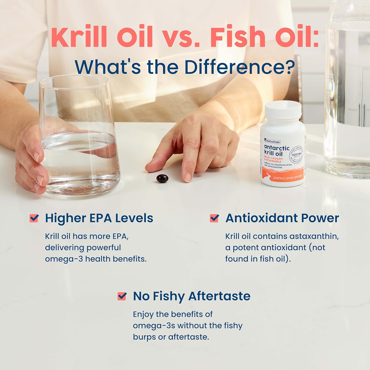 NativePath Wild-Caught Antarctic Krill Oil 500mg - Premium Astaxanthin 200mcg Phospholipid-Bound Omega-3 EPA DHA - Pure Formula GMP Certified 3 NativePath Wild-Caught Antarctic Krill Oil 500mg - Premium Astaxanthin 200mcg Phospholipid-Bound Omega-3 EPA DHA - Pure Formula GMP Certified - Image 3