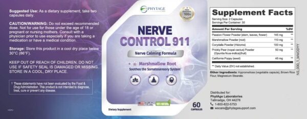Nerve Control 911 - Natural Plant Based Nerve Health Supplement