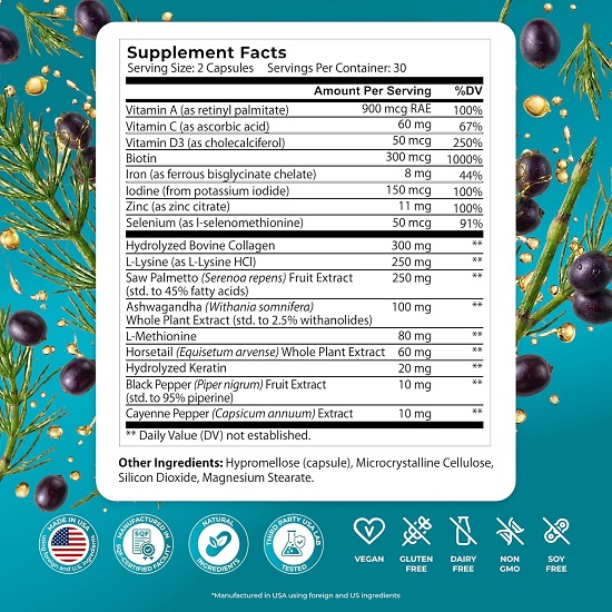 Purehealth Research - ReGrow - Hair Growth Vitamins - Hair Supplement for Scalp & Thickness Support 2 Purehealth Research - ReGrow - Hair Growth Vitamins - Hair Supplement for Scalp & Thickness Support - Image 2